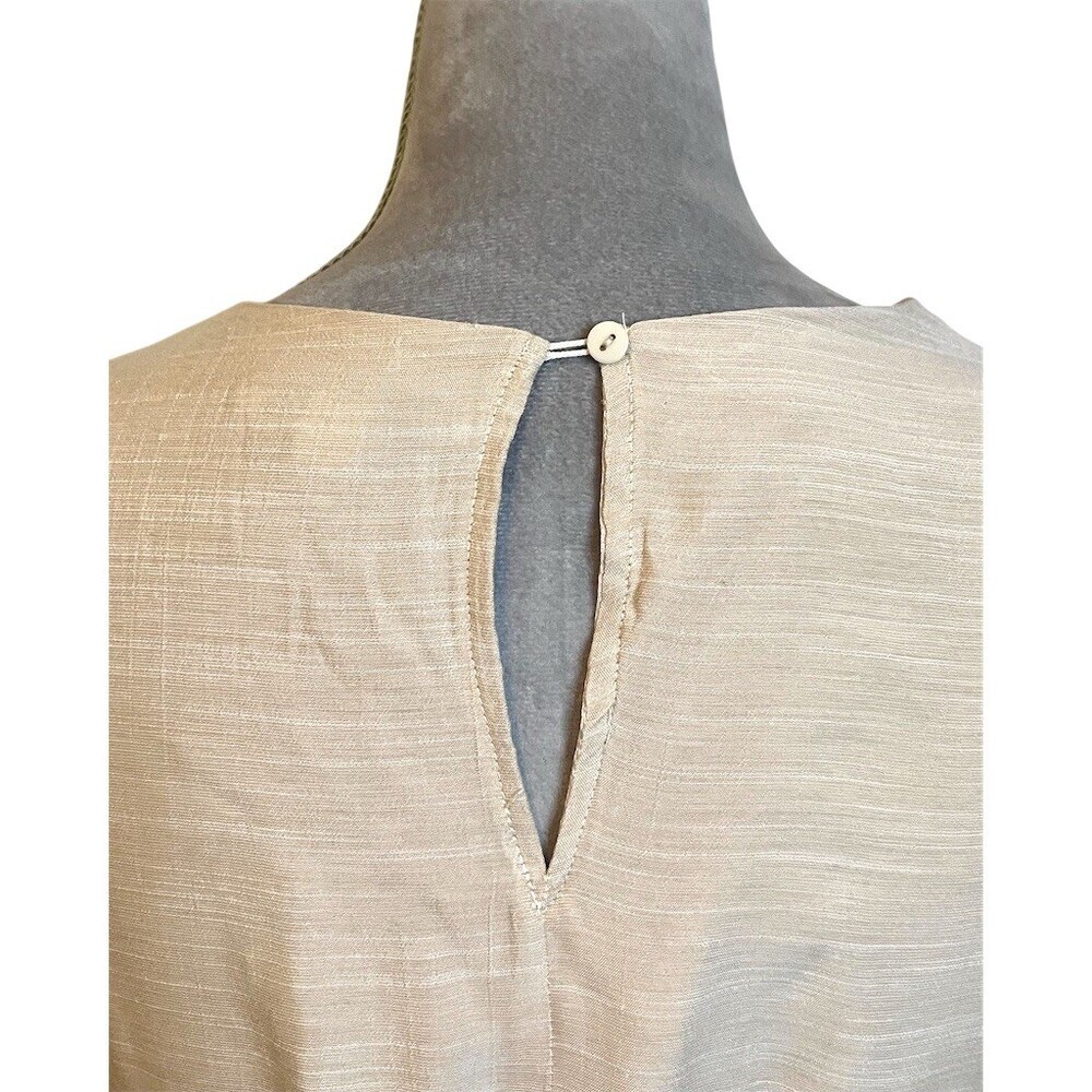 Y2k Beige Mini Tiered Layered Dress S Tie Waist Summer Spring Party - Picture 8 of 12